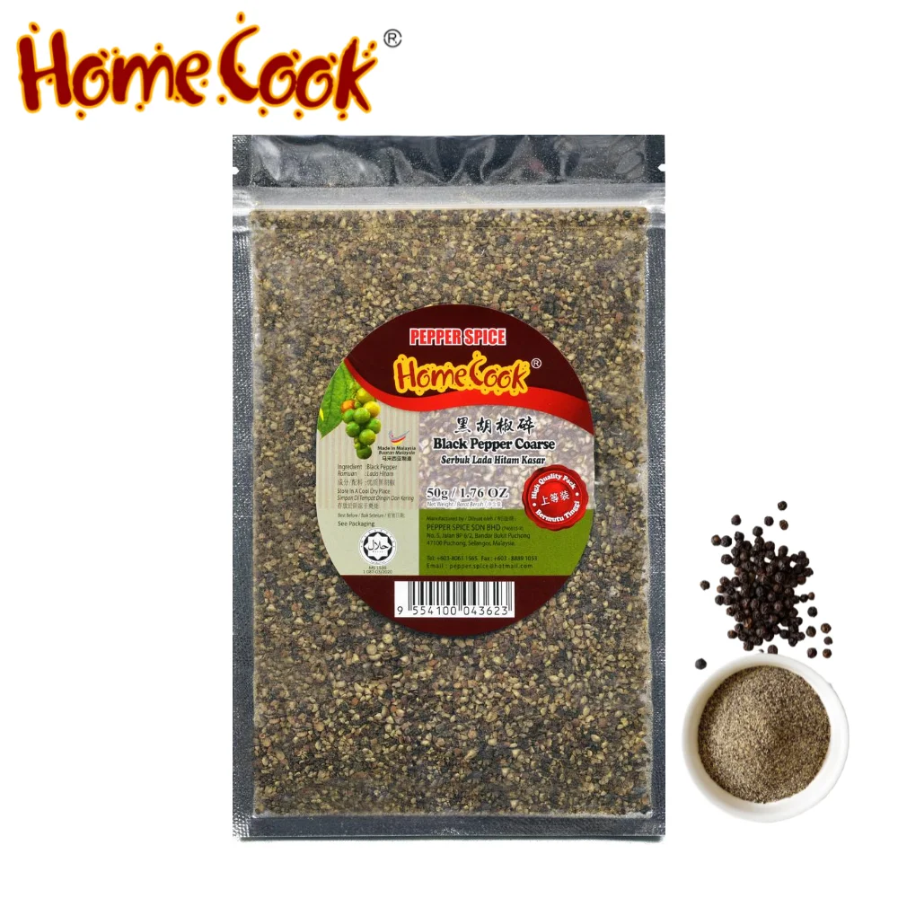 Wholesale Cheap Price Coarse Black Pepper Chili Pepper 50g Certified Supplier For Grilled Beef BBQ Chicken Seasoning Marinade