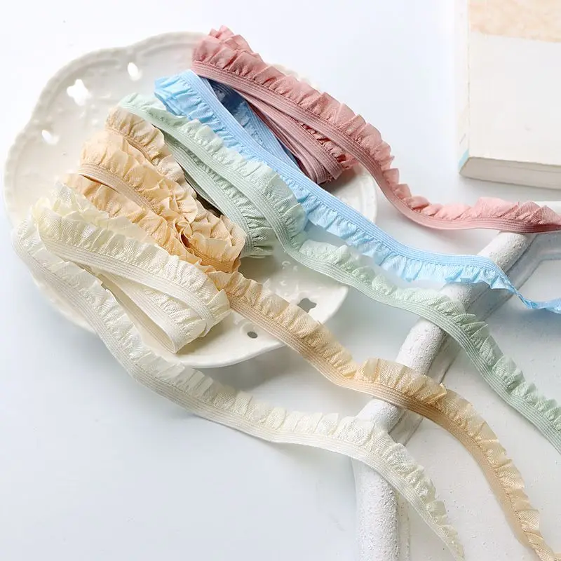 High quality custom ruffle ruffle stretch lace lace Elastic band doll lace material