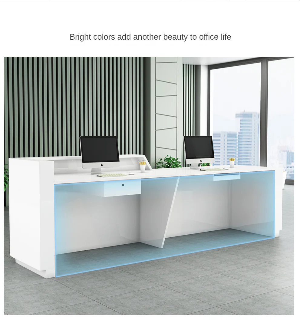 2023 Modern Salon Reception Desk Wholesale Customized Wood Marble Reception Counter Front Desk Reception Desk For Sale