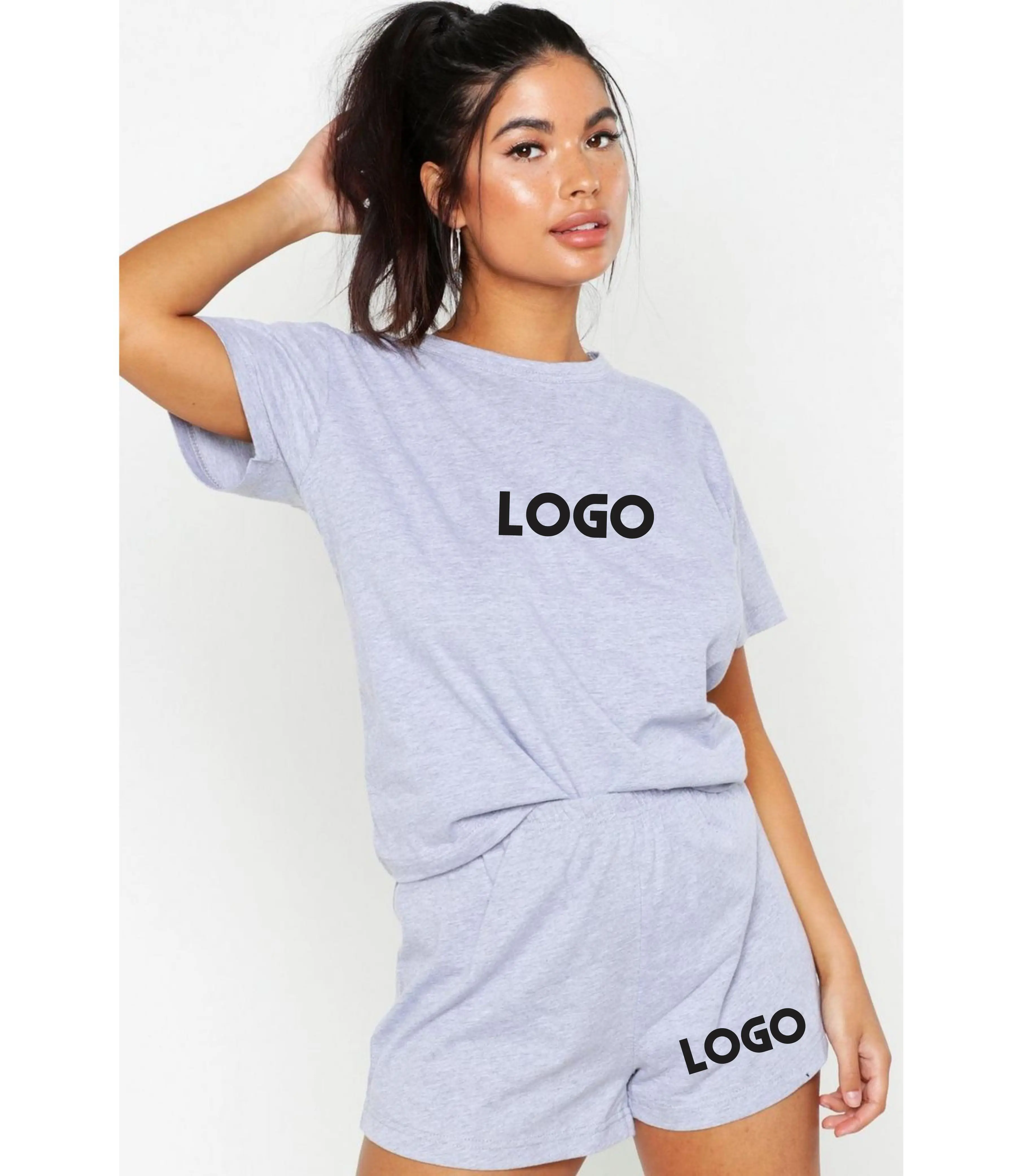 Top Style Women Summer Clothing 2022 Cotton 2 Two Piece Pants Set Jogging Running Women Summer Short Set