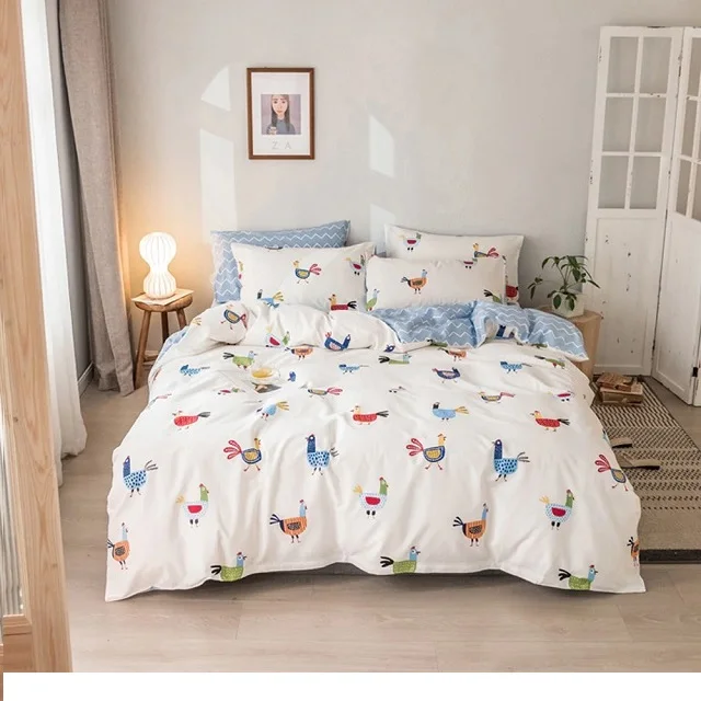 White Color dot printed Duvet Covers with pillowcase Twin comforter floral size Most Popular Luxury Cotton Hotel duvet bed cover