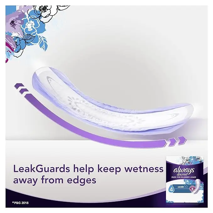 Always Discreet Incontinence Pads, Moderate, Regular Length, 108 count