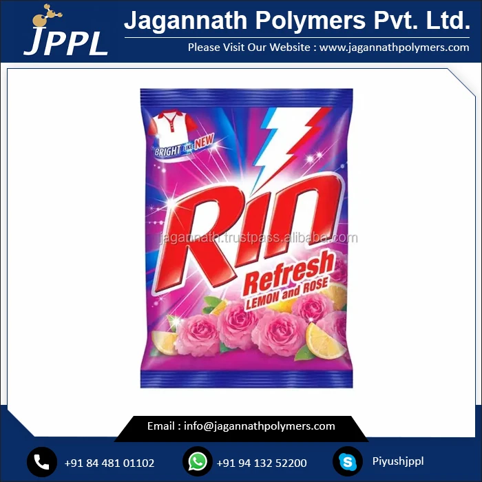 Multi Coloured Rotogravure Printing High Strength Laminated Washing Powder Pouches Stand Up Pouch