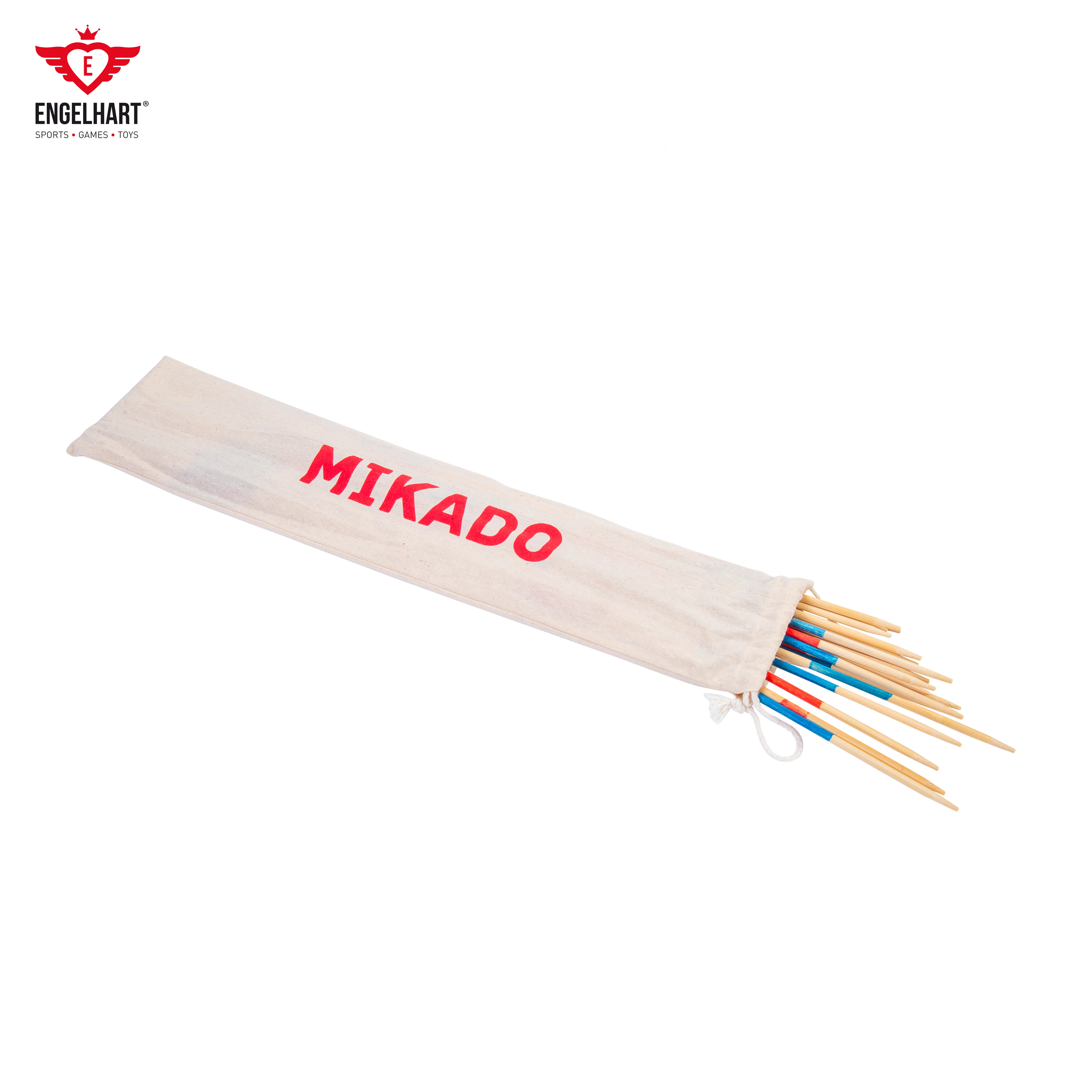 Longfield Games - Hot Mikado micado Set 50 cm x 41 in Beige Plywood Cotton Storage Bag Kids Family Board Games