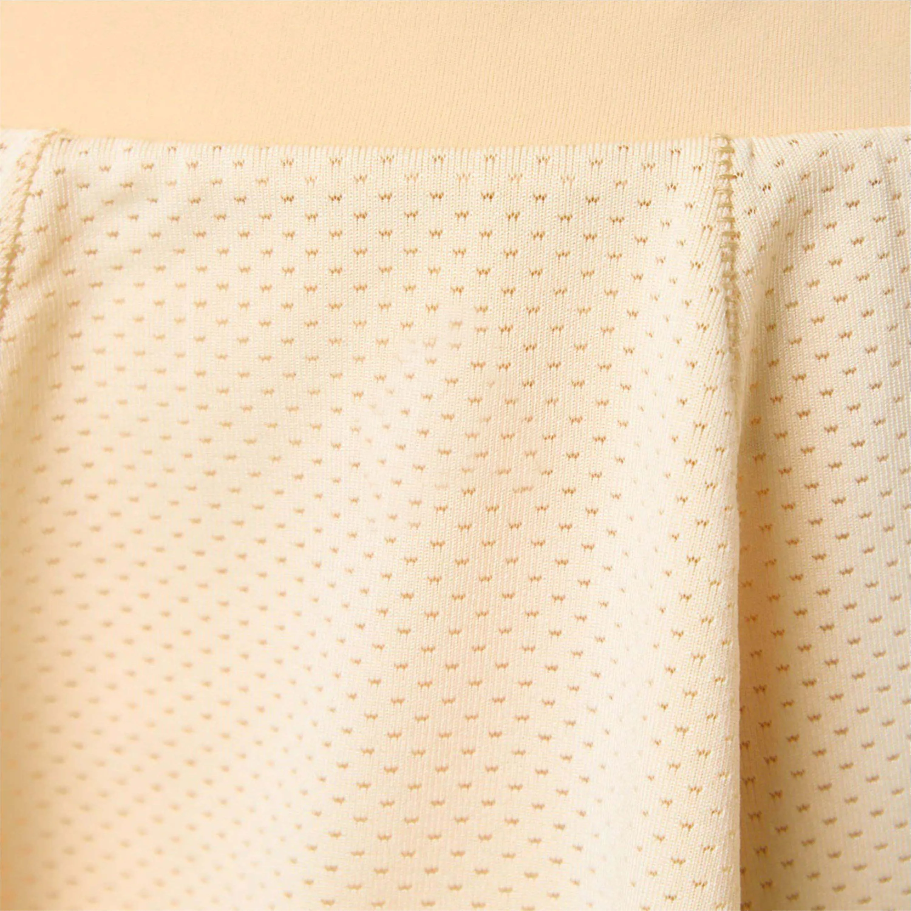 100% Polyester Jersey Knit Womens Compression Lined Mesh High Waisted Tan Skirt with Compression Lined Short