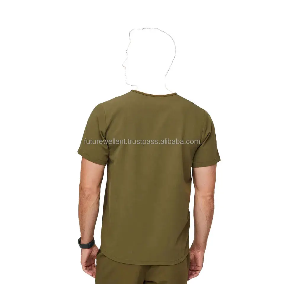 Hospital Medical Doctor Suits For Men Scrubs Nursing Surgical V-Neck Uniform Soft Spandex/Polyester Multi-Pocket Hospital Wear