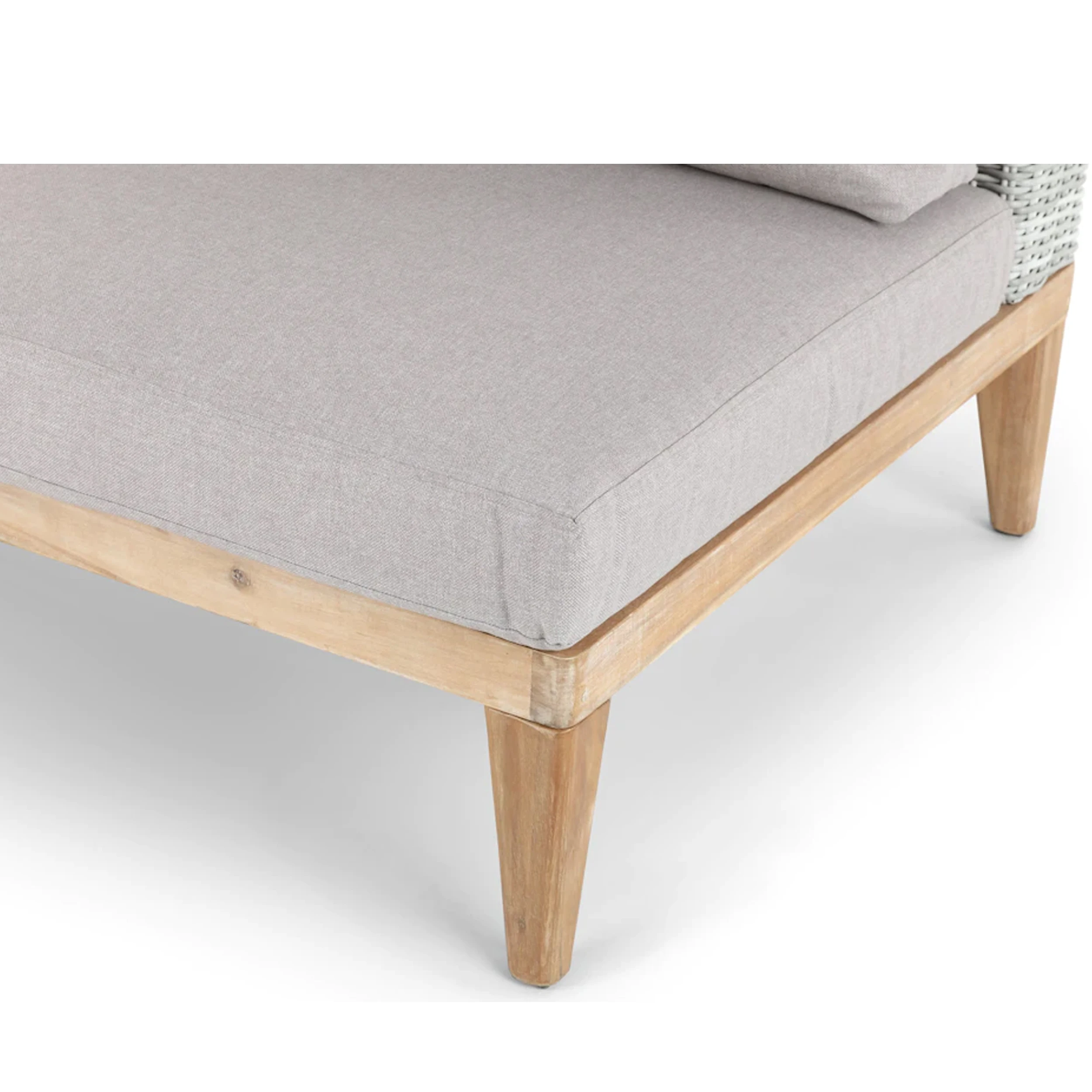 Outdoor Furniture Sofa Set Teak Wood Synthetic Rattan Comfortable Garden Chair Apartments Villas Durable Fabric Material-Ciselia