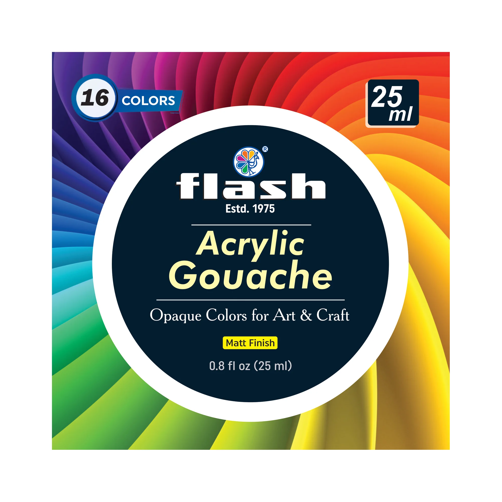High Quality Flash Gouache Paint Set | 25ml 16 Color Set | Non Toxic for Kids & Artist High Lightfastness Colors