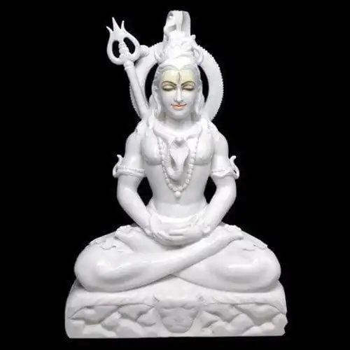 Натуральный белый мрамор по индивидуальному заказу Lord Shiv Ji полный Полный Шива статуя бога