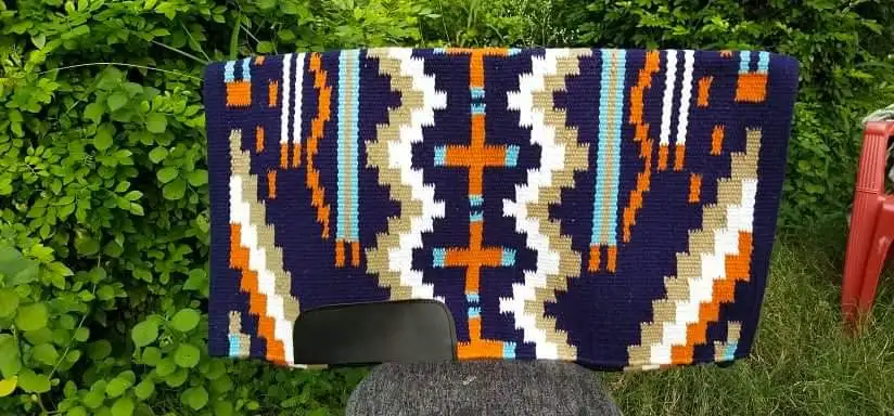 High Quality Western Woolen Dressage Saddle Pad Handloom Woven Colorful Cotton Indian Wholesaler Fabric Jumping Horse Riding