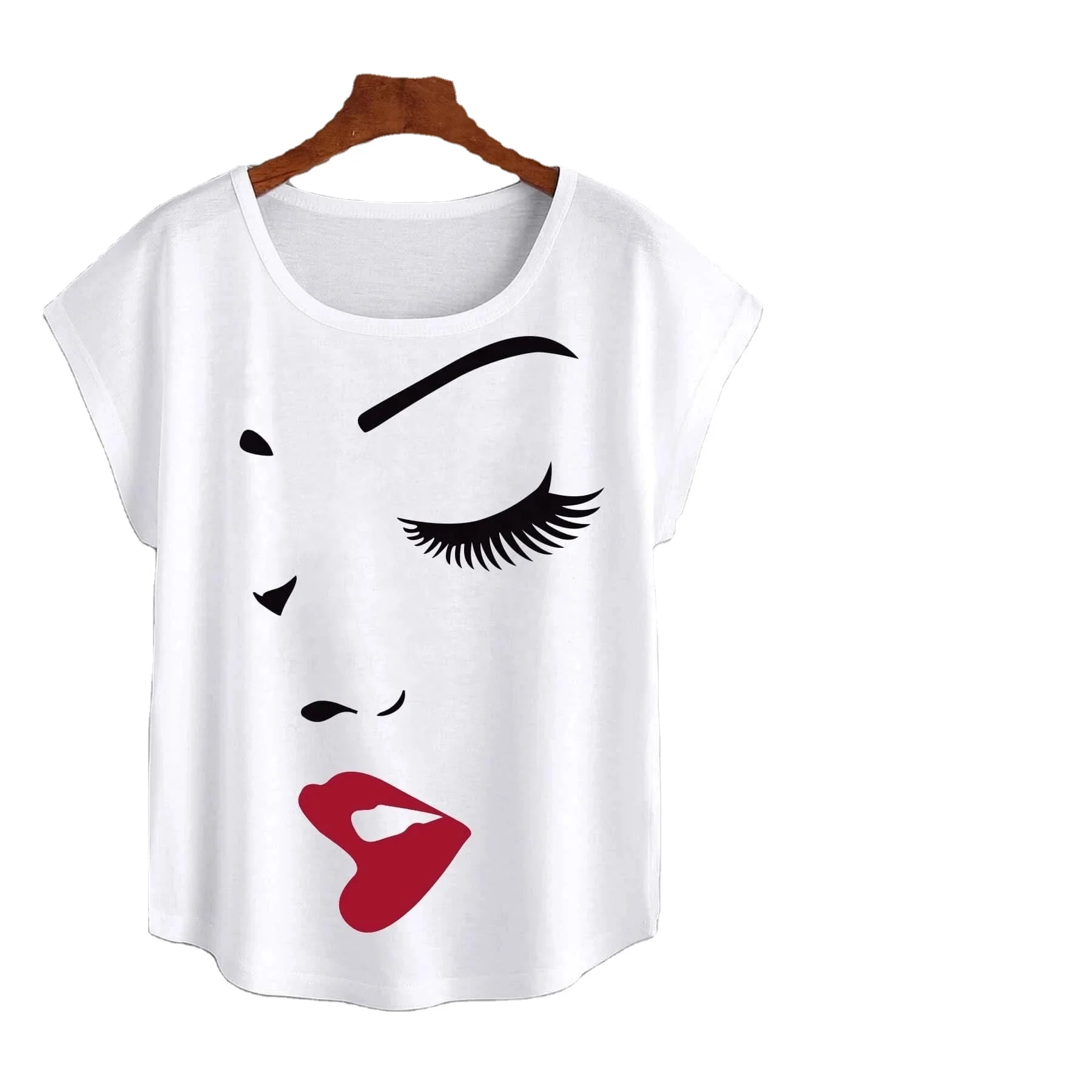 100 cotton White Graphic tees for Women Trendy custom Digital printed Loose fit Casual wear Ladies t-shirt