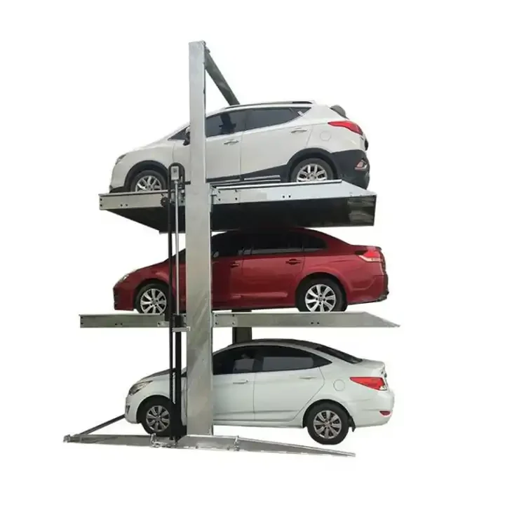 2 post three storey floors triple stacker 3 level hydraulic parking car lift price 2 post car triple stacker parking lift