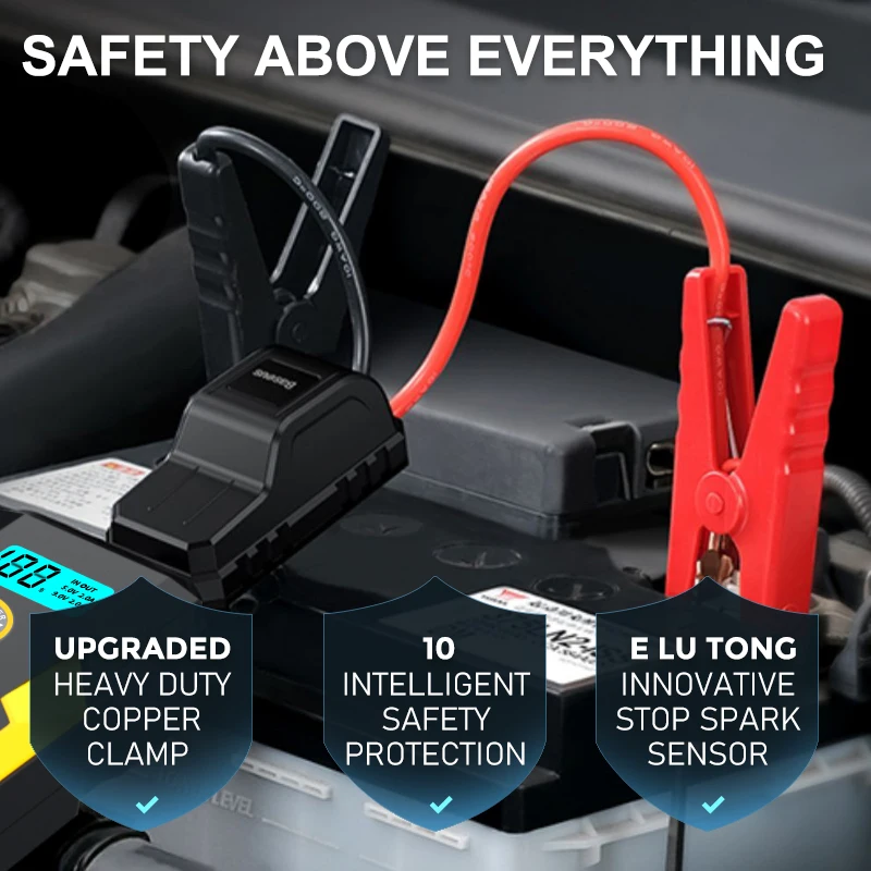 16800mah 12v 2500A Peak Current Jump Starter Function Auto Battery Booster Powerbank Car Jump Stater