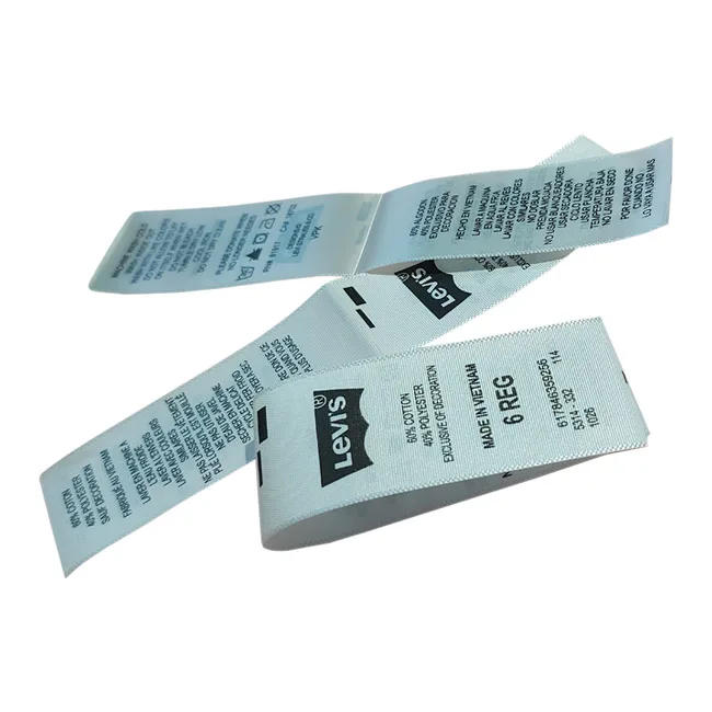 MORI Customized Garment Label For Clothing Logo Satin Silk Printing Custom Satin Woven Labels Fabric Tags Labels Support Custom