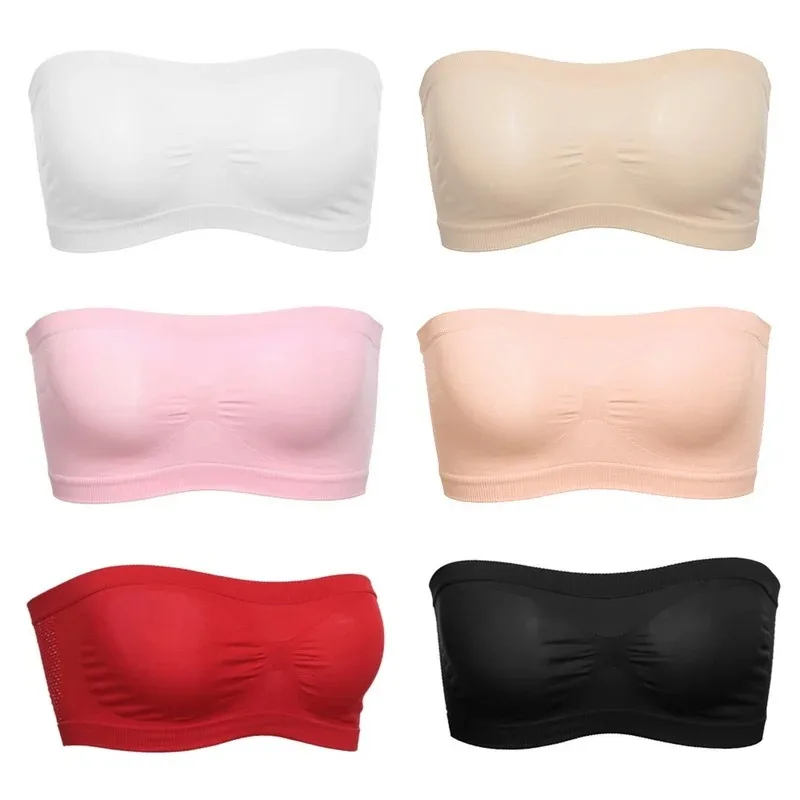 Women Underwear Seamless Wrapped Chest Without Rims Sports Bra Simple Design One Word Circumference Tube Top