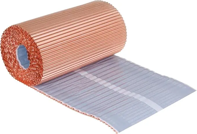 Fireplace Connection Wall Connection Copper  Pleated 300 mm  5 m