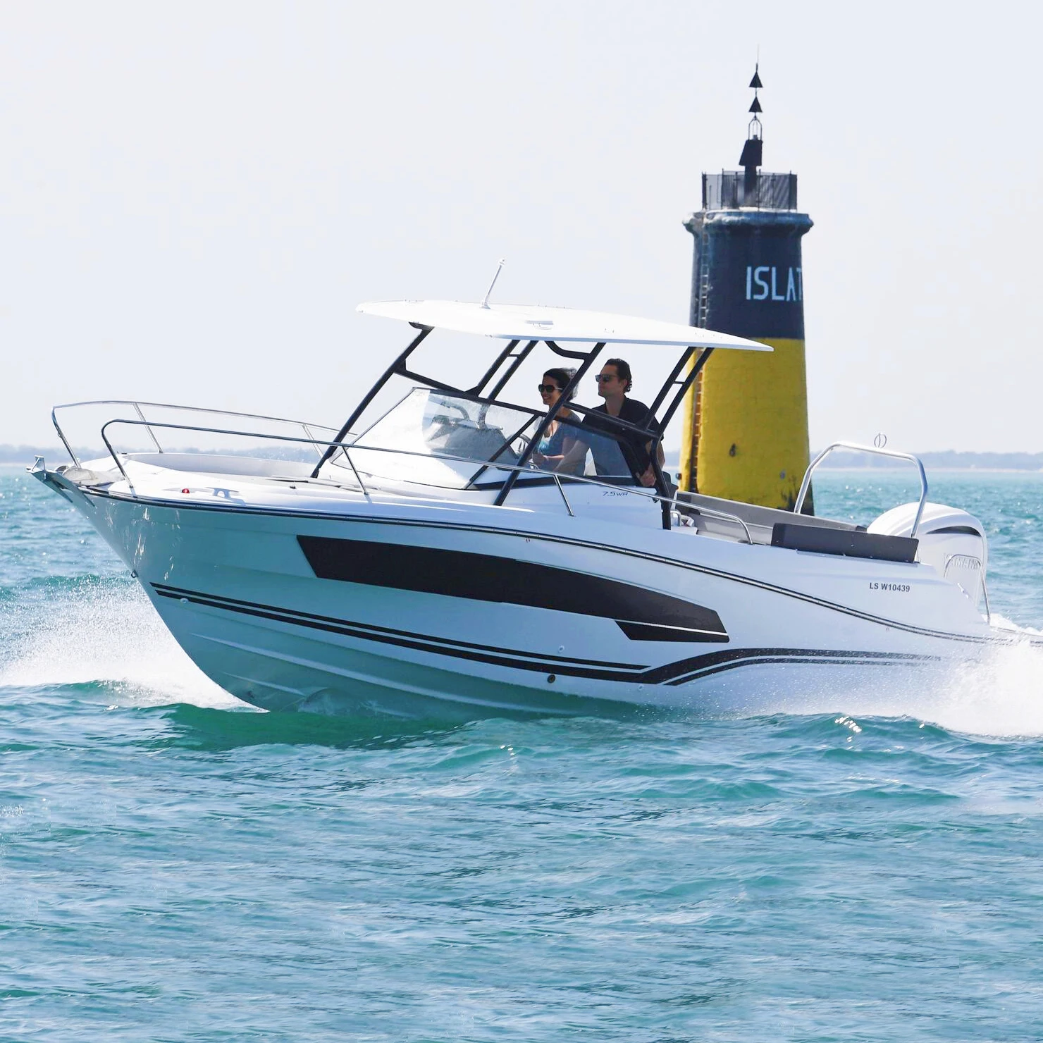 24ft Utility Luxury Speed Yacht Cruising Barge Ship with Hard-top for Sunbath