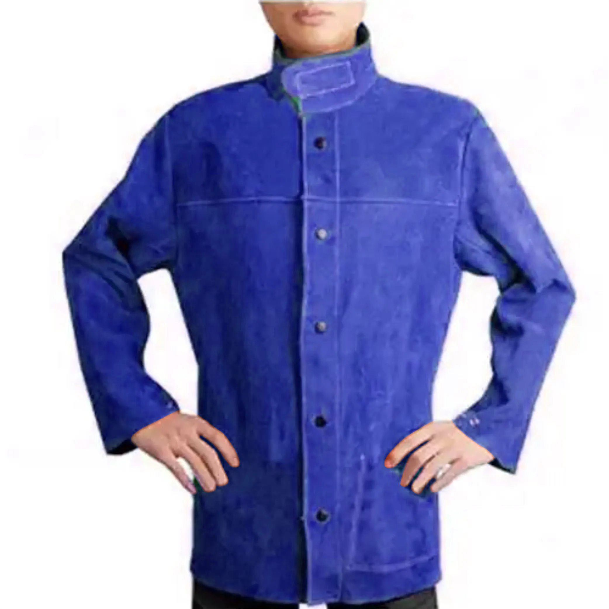 Customize Cowhide Split Leather Welding Jacket Men Welder Jacket Welding Leather Jacket Industrial Safety Leather Welding
