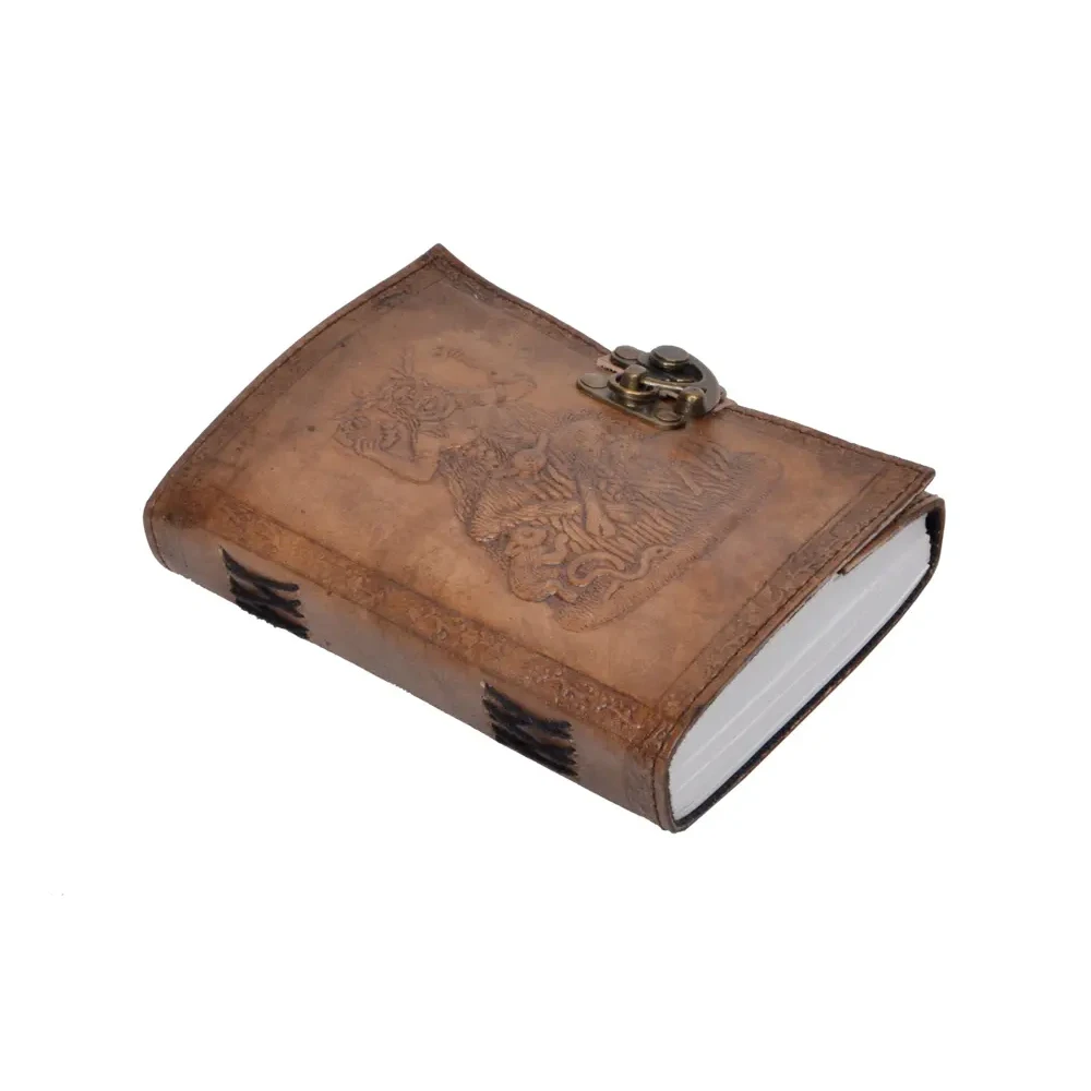 New Classic Design Embossed Print Notebook Notepad Writing Sketch Pad Handmade Vintage  Leather For Men And Women