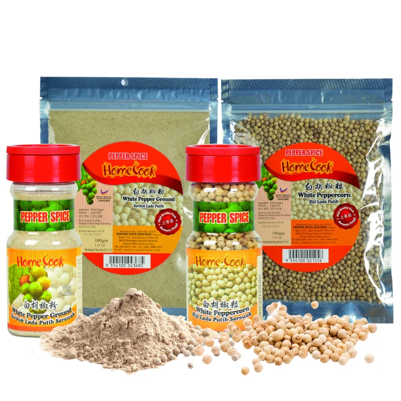 Premium Grade Clean White Pepper Corn 70g Low Price New Crop White Pepper Seeds For Beef Meat Marinade Hot Pot Soup Seasoning