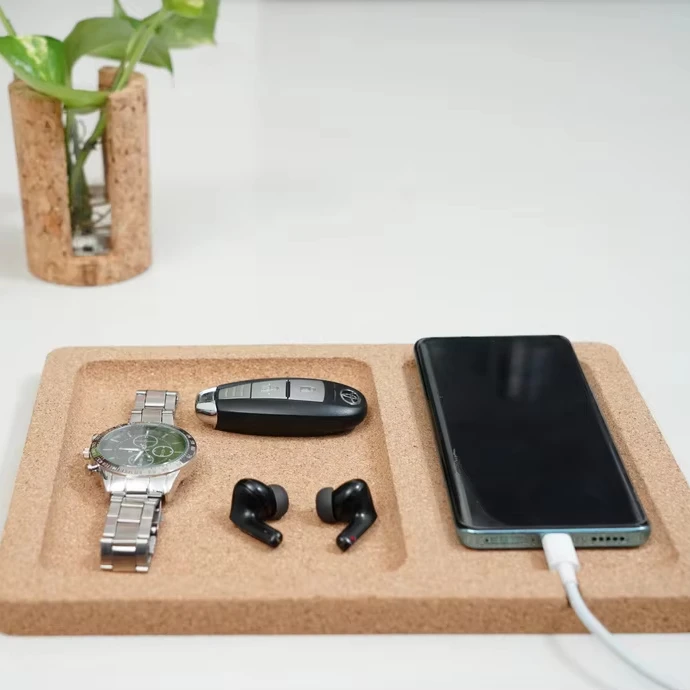 Customisable Eco-friendly Cork Desktop Organizer with 2 Compartments Desk Organizers Product Category