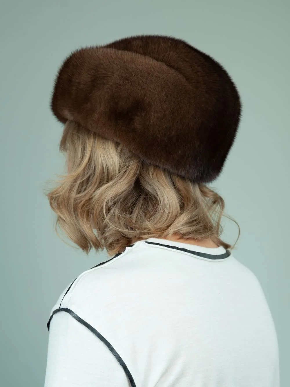 Luxury 100% Genuine Mink Fur Hat Russian style winter trapper hat for men