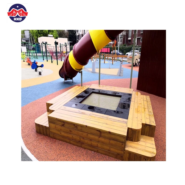 In-ground Trampoline Outdoor for Public Kids Single Bungee Jumping Trampoline for sale