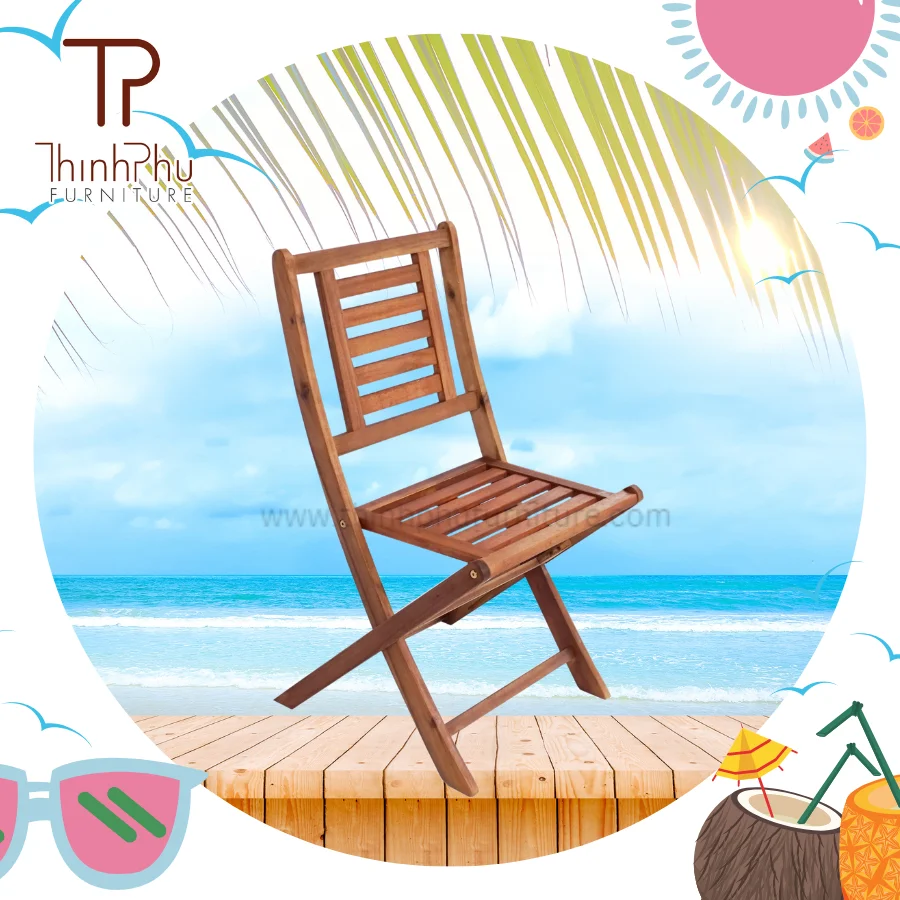 Natural cheap outdoor wood picnic folding chair for DIY Craft Rattan Cane Webbing outdoor furniture