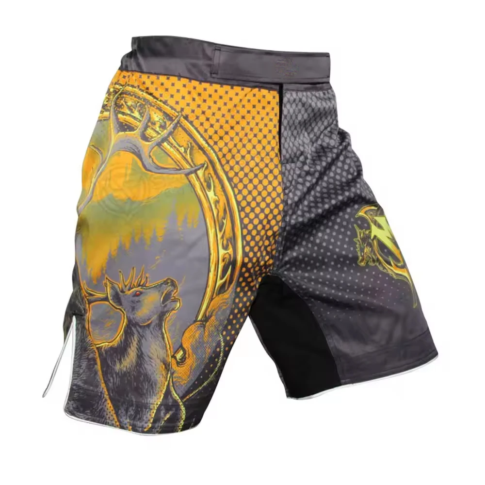 Premium Elastic Sublimated Boxing Shorts Drawstring Mma Fight Shorts Latest Design Customized Fight Shorts