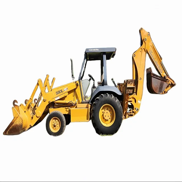 Second Hand 4X4 Case backhoe loader With Cab Pilot controls Auxiliary hydraulics Extended hoe for sale
