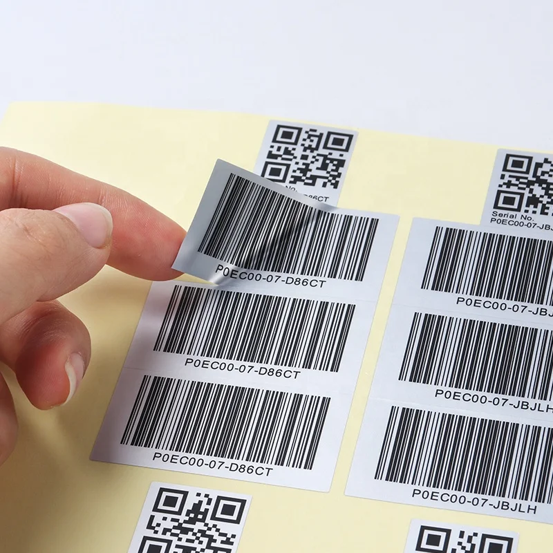 Custom print matte silver heat resistant barcode sticker labels heat-resistant adhesive multilayer label bar code label sticker