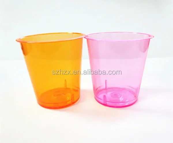 Wholesale plastic edible communion 1oz Cheap Customized Logo Clear Wine Drinking small cup Multi colored Shot Glasses