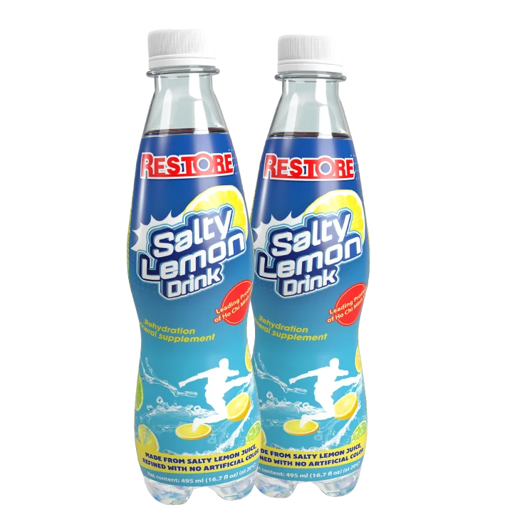 OEM Custom 495ml Salted Lemon Drink Bottle Natural Fermented Refined Carbonated Juice No Artificial Color Vietnam