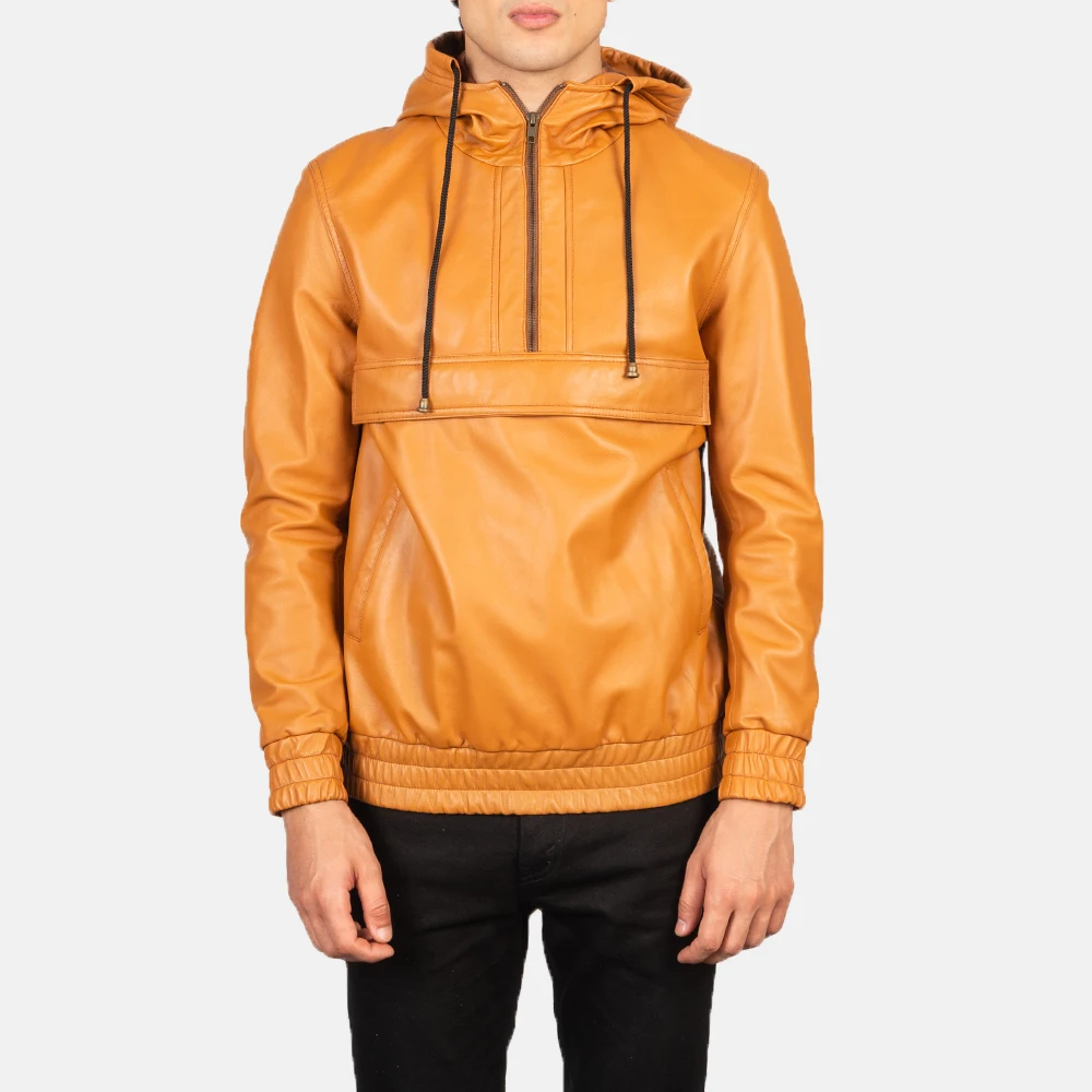 Leather Jacket with Attached Fleece Hoodie Original Pure Premium Quality for Men/Top Quality Leather Jacket With Hood for Winter