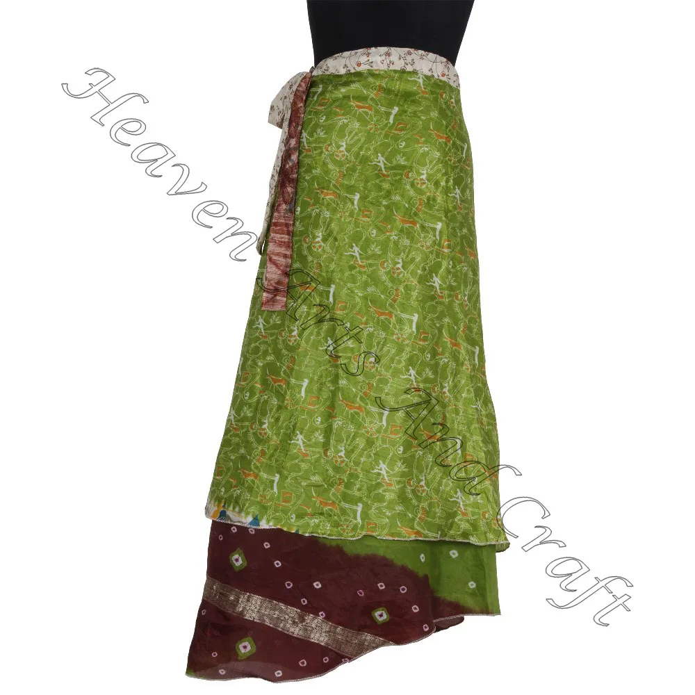 Girls Magic Two Layers Wrap Skirt boho stylish multi color summer wear comfortable fashion boho hippie free size gypsy women