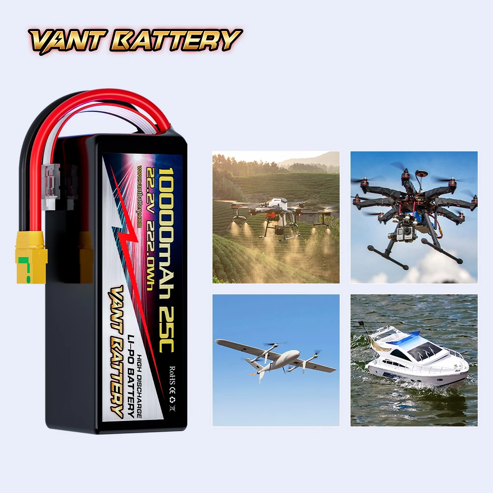 VANT fpv drone battery 10000mAh 22.2V 25C 6S lipo batteries for drone for Multi-Rotor DJI Tarot 550 680 Quad HEX DJI S800 S1000