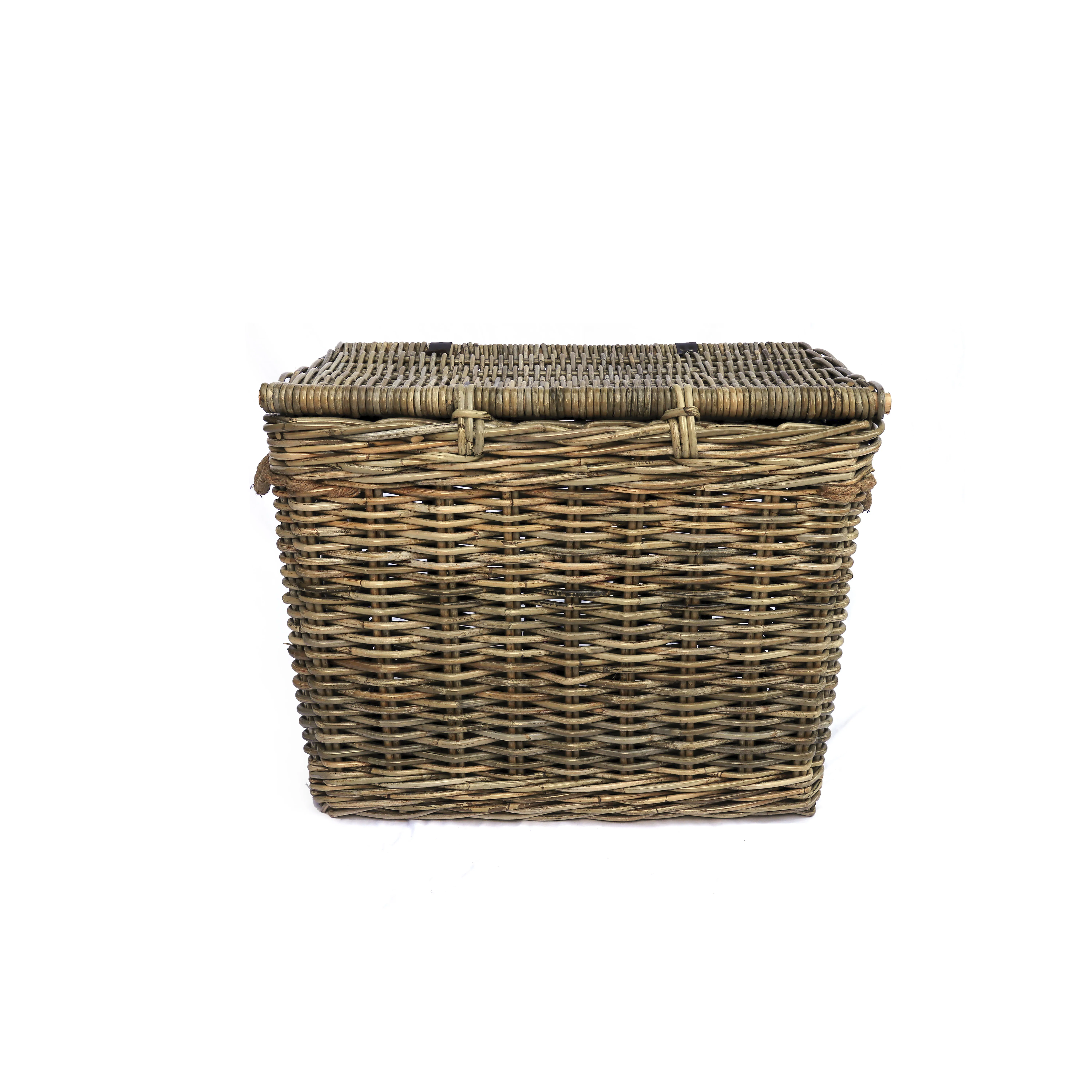 High Quality  Woven Rattan Basket with Lid, Rattan Storage Basket Box, Laundry Basket Wholesale