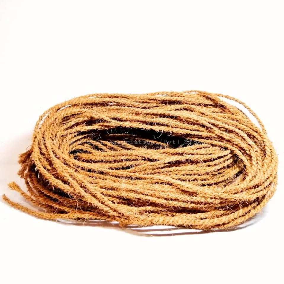 Coir fiber twisted yarn rope cheap price natural geotextile handweaving coconut husk ropes wholesale