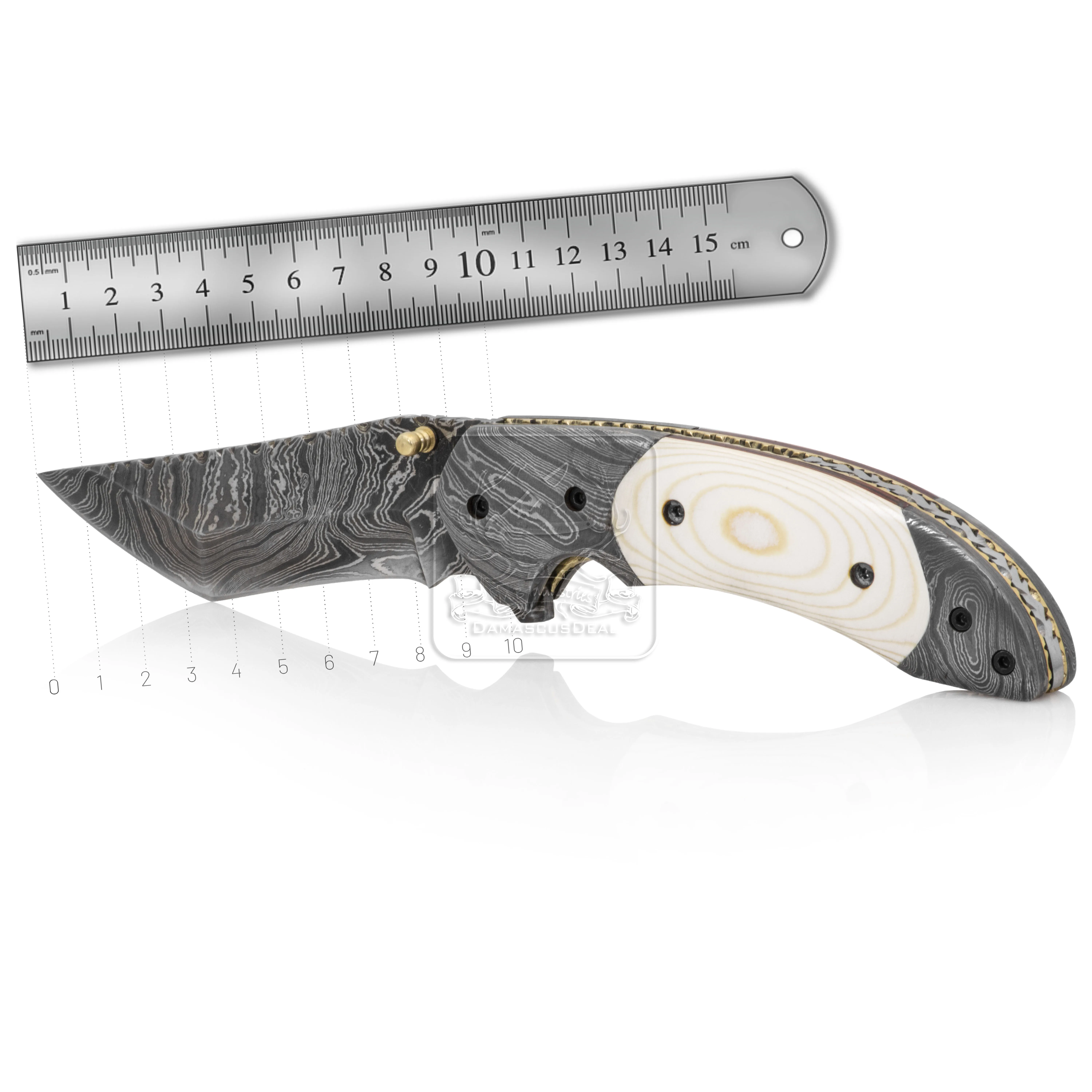 Damascus Steel Folding Knife DD-FK-708 Paper Micarta Pocket Knife Outdoor Survival Hunting Knife Multi Tool Bushcraft Camping