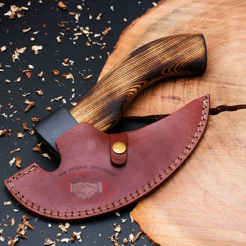 Professional High Quality Pizza Axe, Pizza Slicer Hand forged Viking Pizza Cutter, Etched Axe Head With Ash Wood Handle