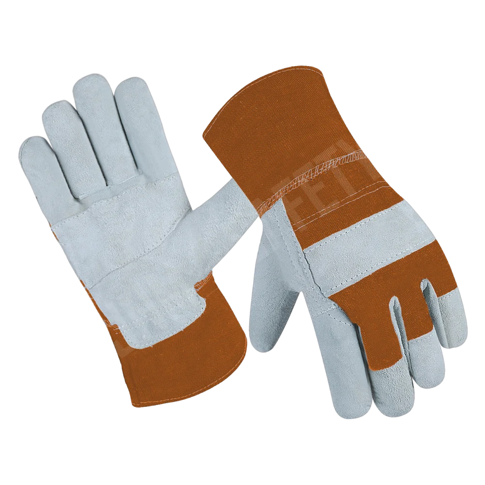 Industrial Safety Cowhide Split Leather Working Gloves Reinforced Canadian Rigger Construction Gloves Rubber Aramid New