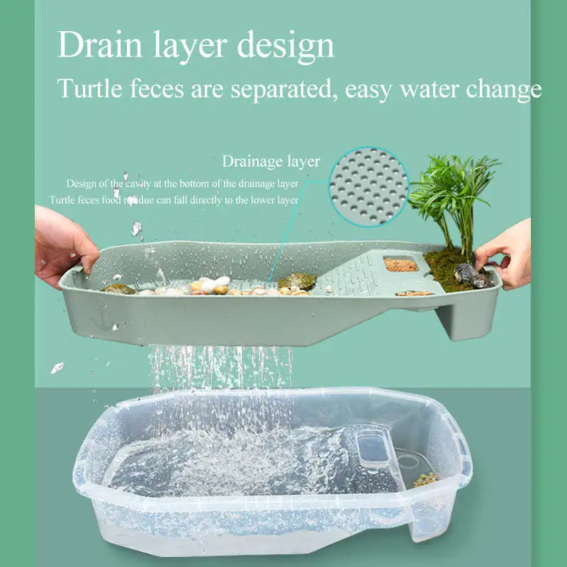 YEE Factory wholesale 4 in 1 turtle New design multi-function terrace Large landscape convenient tortoise tank