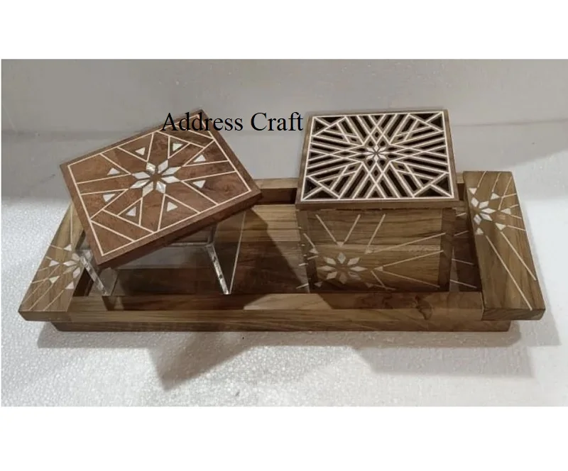 2024 Ramadan Arabian Islamic mother of pearl inlay incense burner arabic oud bakhoor wholesale Price incense burner gifts set