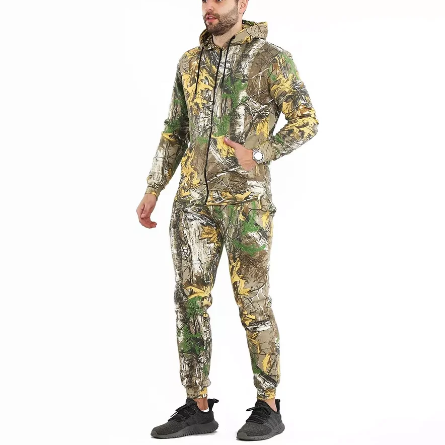 High Quality Outfits Sweatsuit Jogging Suits Camping Hiking Forest Printed Realtree Mossy Aok Hunting Wear Tracksuits For Men
