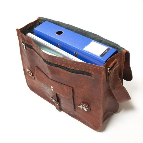 Mens Classic Leather Satchel Bag Everyday Travel Weekend Essential Spacious Wholesale Manufacturers Carry On  Laptop Accessory