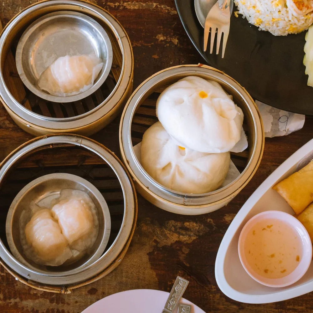 Dumpling Steamer, 8 Inch Bamboo Dim Sum or Bao, Baozi Steamer Basket Mini Bamboo Steamer with Lid Made in Vietnam