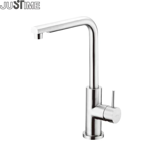 JUSTIME Single-Handle Kitchen Sink Mixer Stainless Steel Brushed