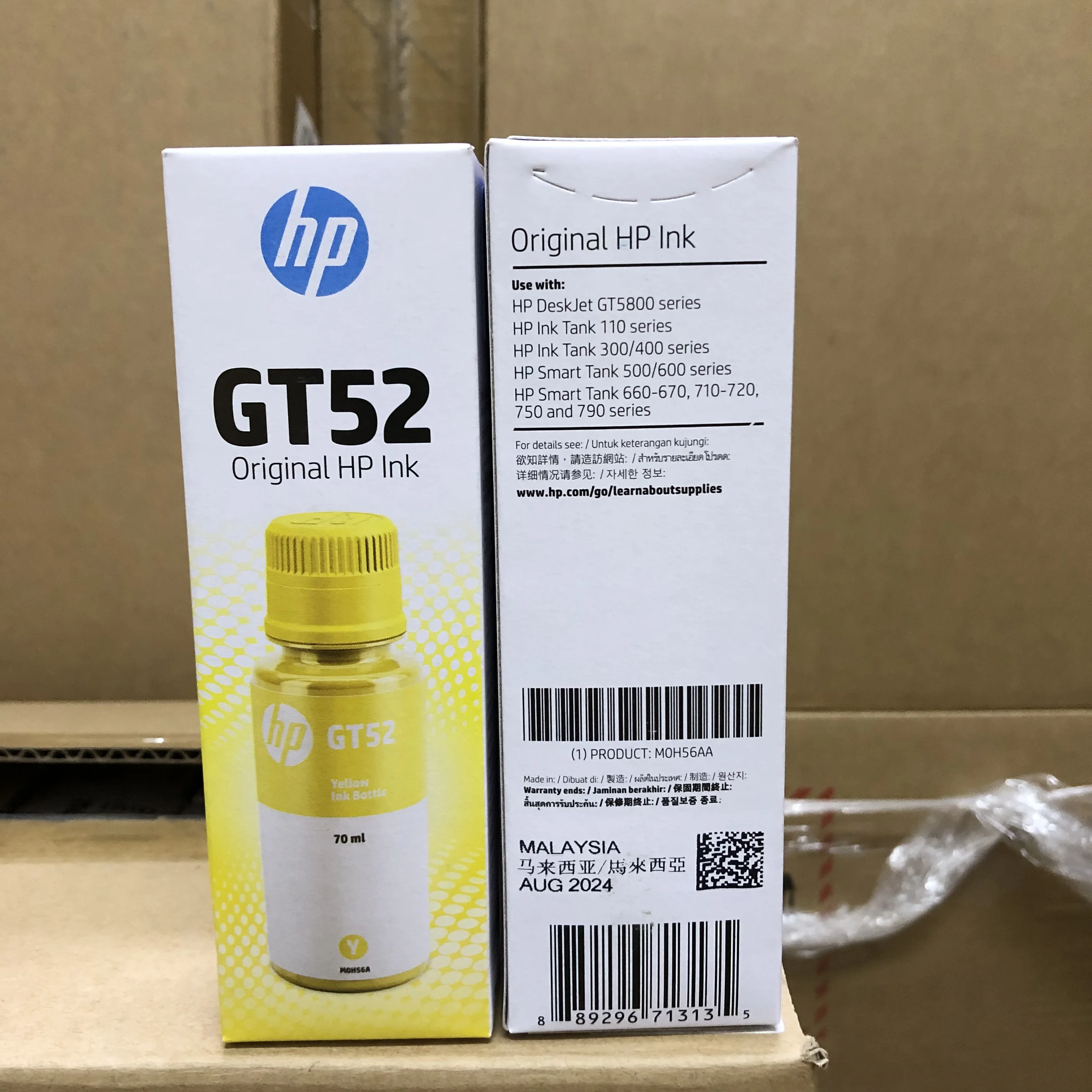 Original Genuine HP  GT52 70-ml Color Cyan,Magenta,Yellow Original Ink Bottle M0H54AA,M0H55AA,M0H56AA