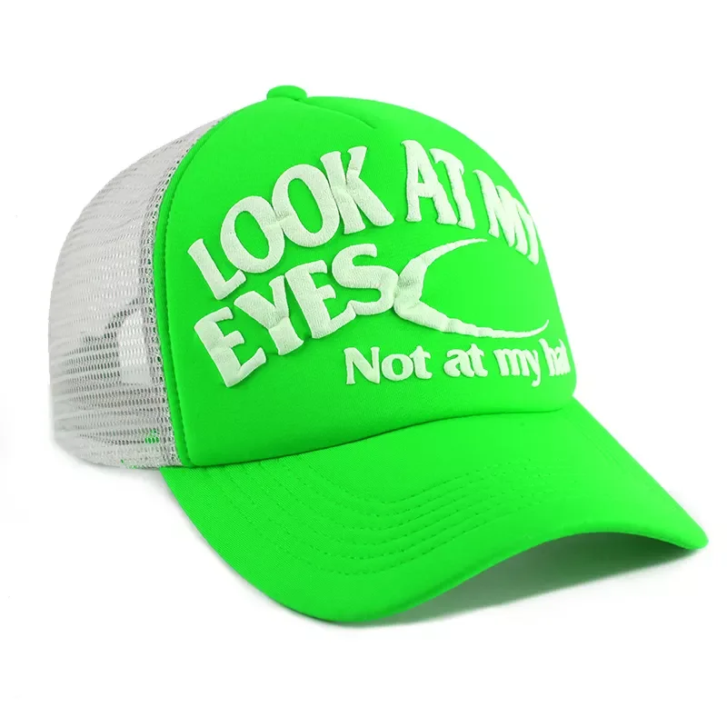 Wholesale Customization High Quality OEM New Flower Embroidery Patch 5 Panel Orange Velvet Trucker Hat