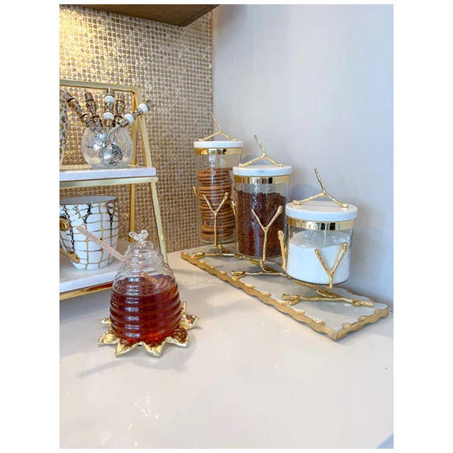 Metal storage canister set food storage container storage box tea sugar coffee canisters with lid